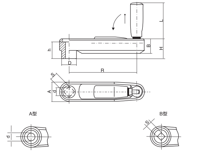 HY8310.25-1可折搖手柄結(jié)構(gòu)圖